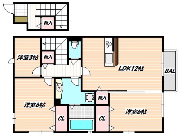 船橋法典駅 徒歩15分 2階の物件間取画像